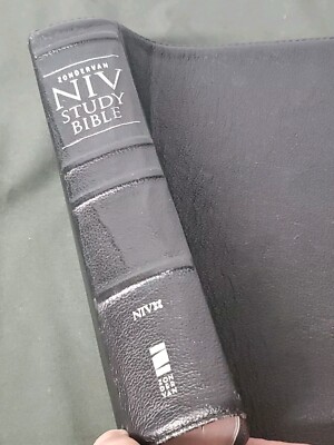 NIV Study Bible Black Renaissance Fine Leather Red Letter 2008 Update Zondervan-image