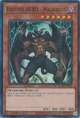 1x Destiny HERO - Malicious - 1st Editio NM Eng YuGiOh - Quarter Century Bonanza-image