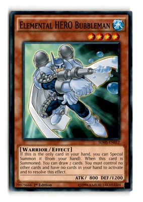 Elemental HERO Bubbleman - SDHS-EN012 1st Edition - YuGiOh-LP-image