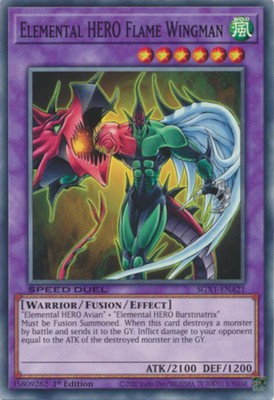 Elemental HERO Flame Wingman - SGX1-ENA21 - Common - 1st Edition NM YuGiOh!  Spe-image
