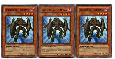 Yugioh- 3X Destiny Hero - Fear Monger - Common - 1st Edition - POTD-EN016 - NM-image
