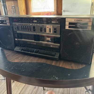 Vintage 1990s FISHER PH-W705 Boombox Stereo Dual Cassette-AM-FM Radio Works -image