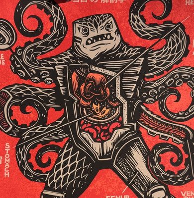 Attack Peter Takoro Print : Kaiju Mondo Godzilla Art Monster Creature Marmit M1-image