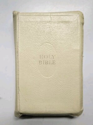 ZIPPER KJV Bible - Collins Clear-Type Press - White Leather Color Maps 1950 Ruby-image
