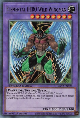 Yu-Gi-Oh! Elemental HERO Wild Wingman SGX2-ENA23 Common 1st Edition NM-image