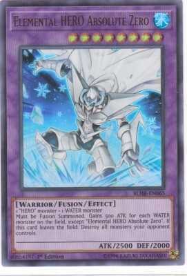 Yugioh BLHR-EN065 Elemental HERO Absolute Zero-Ultra Rare 1st Edition-image