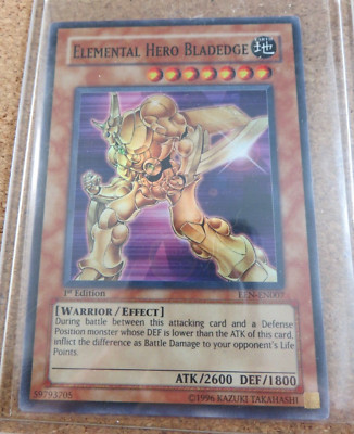 Yugioh -Elemental Hero Bladedge- Holo Card - EEN-EN007  007 -  Rare - LP  #7-image
