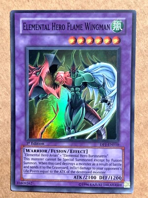 yugioh Elemental Hero Flame Wingman DP1-EN010 1st Edition Super Rare near mint-image