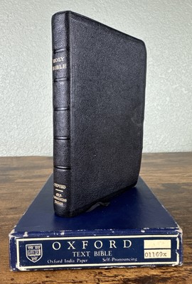 Holy Bible KJV Oxford Self Pronouncing Blk Morocco Leather Jade 24mo India Paper-image