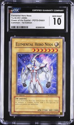 CGC 10 GEM MINT Elemental Hero Neos POTD-EN001 1st Edition YuGiOh-image