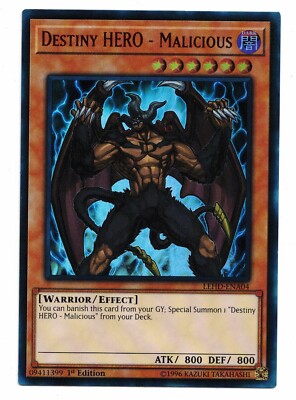 Yu-Gi-Oh Card: Destiny HERO Malicious LEHD-ENA04 Ultra Rare 1st Edition! NM-image