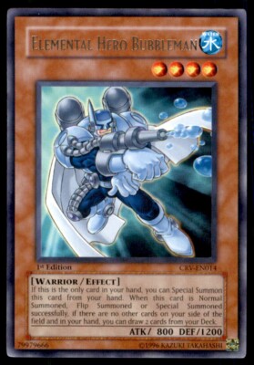 Yu-Gi-Oh! 1st Edition Elemental Hero Bubbleman #CRV-EN014 Light Play-image