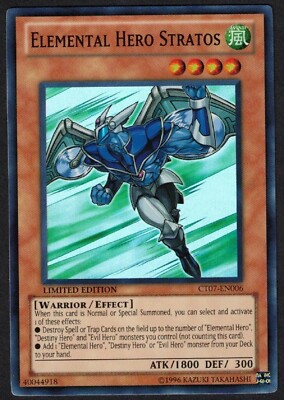 Yugioh Elemental HERO Stratos CT07-EN006 Super Rare Limited - NM-image