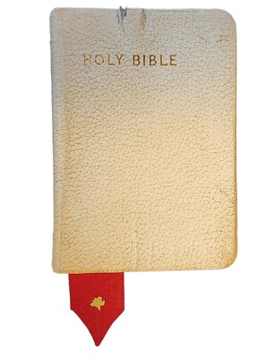 Vintage Holy Bible World Publishing KJV Self Pronouncing Edition White Leather-image