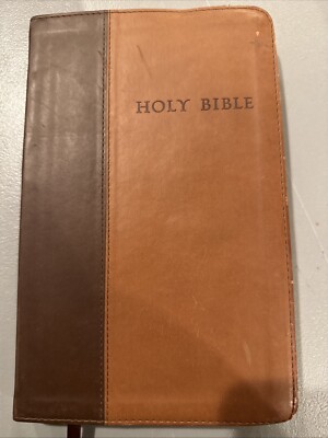 Flexible Binding Holy Bible Slim Line. Tyndall.  Dual brown Cover. NLT-image