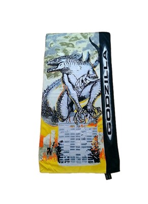 Vintage 90s Godzilla Toho Beach Towel Aop Fire Original Movie Art Tapestry -image