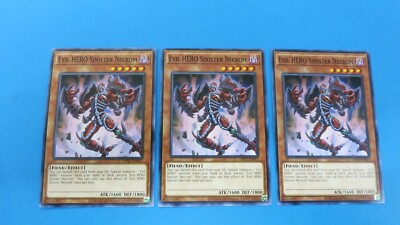 3x EVIL HERO SINISTER NECROM UNLIMITED OP27-EN017   COMMON YUGIOH PACK FRESH-image
