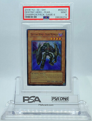 YUGIOH CP06-EN002 DESTINY HERO FEAR MONGER SUPER RARE HOLO PSA 9 MINT #28626274-image