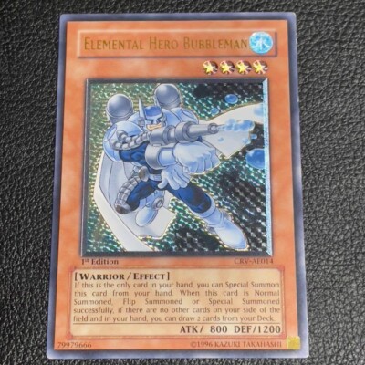E-Hero Bubbleman CRV-AE014 1st Edition Ultimate Rare YuGiOh Card Asia English LP-image