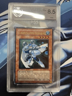 YuGiOh 2005 Elemental Hero Bubbleman CRV-EN014 PGS 8.5 Ultimate Rare 1st Edition-image