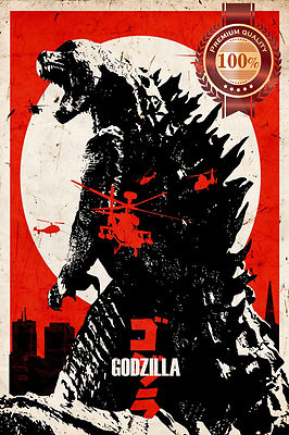GODZILLA ARTISTIC MOVIE FILM COMIC DECOR HOME ART PHOTO PRINT PREMIUM POSTER-image
