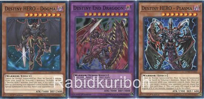 Yugioh Destiny End Dragoon + Destiny HERO - Dogma + Plasma Aster Phoenix Staples-image