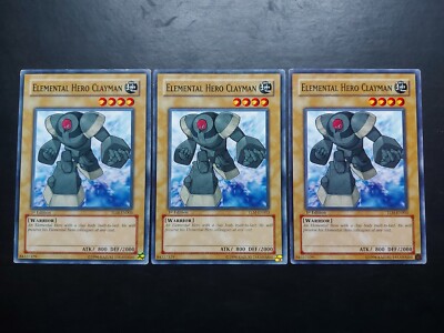 Yugioh - Elemental Hero Clayman TLM-EN003 Common 1st Edition Playset x3-image