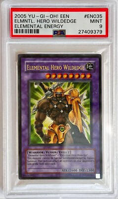 Yu-Gi-Oh! PSA 9 MINT 'Elemental Hero WildEdge' EEN-EN035 ~Ultra Rare~-image