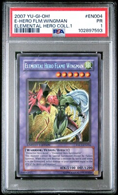PSA 1 Elemental Hero Collection Flame Wingman EHC1-EN004 Secret Rare YUGIOH-image