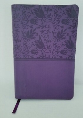 CSB Holman UltrathinBible Compact PurpleFloral Indexed Colored Maps LeatherTouch-image