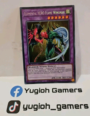 YUGIOH ELEMENTAL HERO FLAME WINGMAN SGX1-ENA21 SECRET LIGHT PLAYED 1 ST EDITION -image