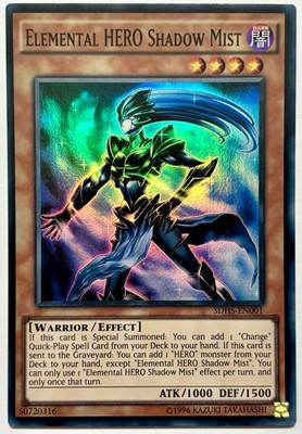 SDHS-EN001 Elemental HERO Shadow Mist - Super Rare 1st Ed Near Mint -image