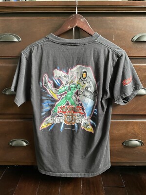 Vintage Yugioh GX Enemy Of Justice Elemental Hero Promo TCG T-Shirt Medium-image