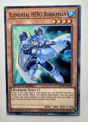 Yugioh! Elemental HERO Bubbleman - SGX2-ENA08 - Common - 1st Edition Near Mint, -image