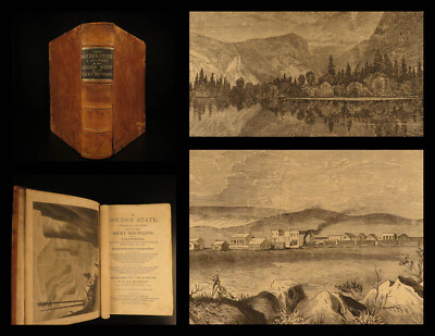 1872 CALIFORNIA 1ed Golden State Gold Rush Utah Mormon INDIANS Maps Illustrated-image