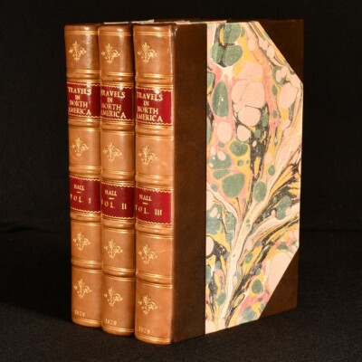 1829 3vols Travels in North America Captain Basil Hall Illustrated Folding Ma...-image