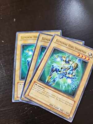 3x FIRST Unl EDITION ELEMENTAL HERO SPARKMAN TLM-EN004  COMMON YUGIOH y2-image