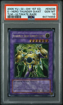 YUGIOH PSA 10 Elemental Hero Thunder Giant TLM-EN036 Ultimate Rare 1st Edition-image