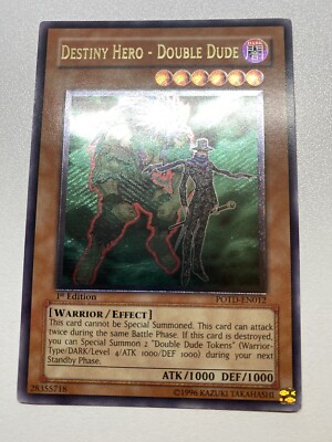 Yugioh Destiny Hero - Double Dude 1st Edition ULTIMATE RARE POTD-EN012 HP-image