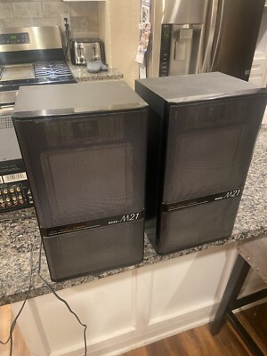 Pair of Fisher Hifi Speakers - SME-M21 - Flat Cone Studio Speakers  - D3G814G-image