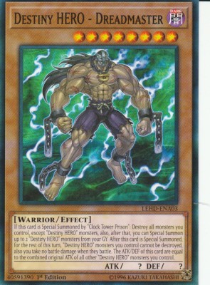 YUGIOH CARD DESTINY HERO DREADMASTER LEHD-ENA03 1ST EDITION-image