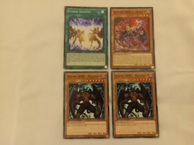 FUSION DESTINY META FUSION SPELL SUPER RARE + DESTINY HERO MALICIOUS x2 + DENIER-image