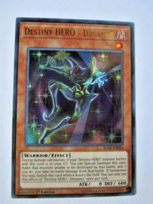 Yugioh! Destiny Hero - Dreamer Bllr-En024 Ultra Rare 1st Ed Near Mint!-image