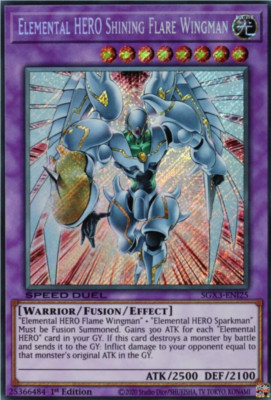1X NM Elemental HERO Shining Flare Wingman - SGX3-ENI25 - Secret Rare 1st yugioh-image