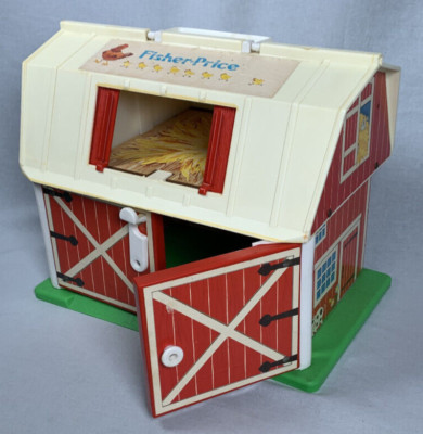 Vintage 1968 Fisher Price Family Barn Only Little People Play Barn w/ Moo Sound-image