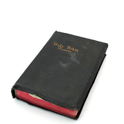 1960 Vintage Holy Bible King James Concordance Leather  Red Letter Edition-image