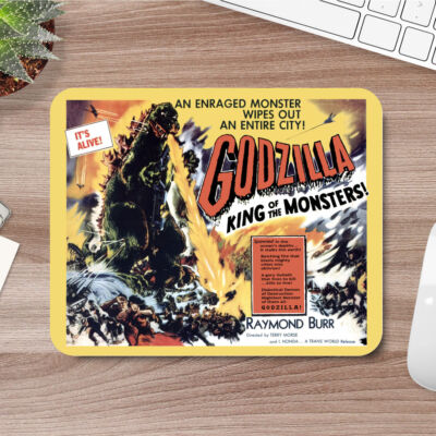 Godzilla Mouse Pad - 1956 Godzilla King of the Monsters Movie Poster Design - 9x-image