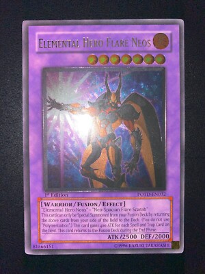 YUGIOH ELEMENTAL HERO FLARE NEOS ULTIMATE RARE POTD-EN032 1ST EDITION ENGLISH EX-image