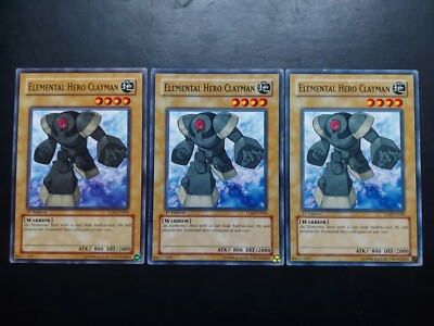 Yugioh - Elemental Hero Clayman TLM-EN003 Common 1st Edition Playset x3-image