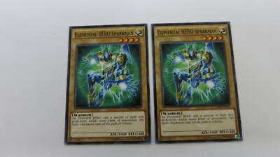 2x UNLIMITED EDITION ELEMENTAL HERO SPARKMAN DEM2-EN011 COMMON YUGIOH NM / MINT -image
